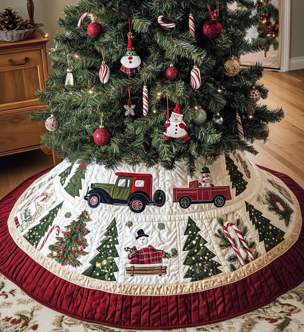 Polar Parade Quilted Christmas Tree Skirt NCU0PT1036