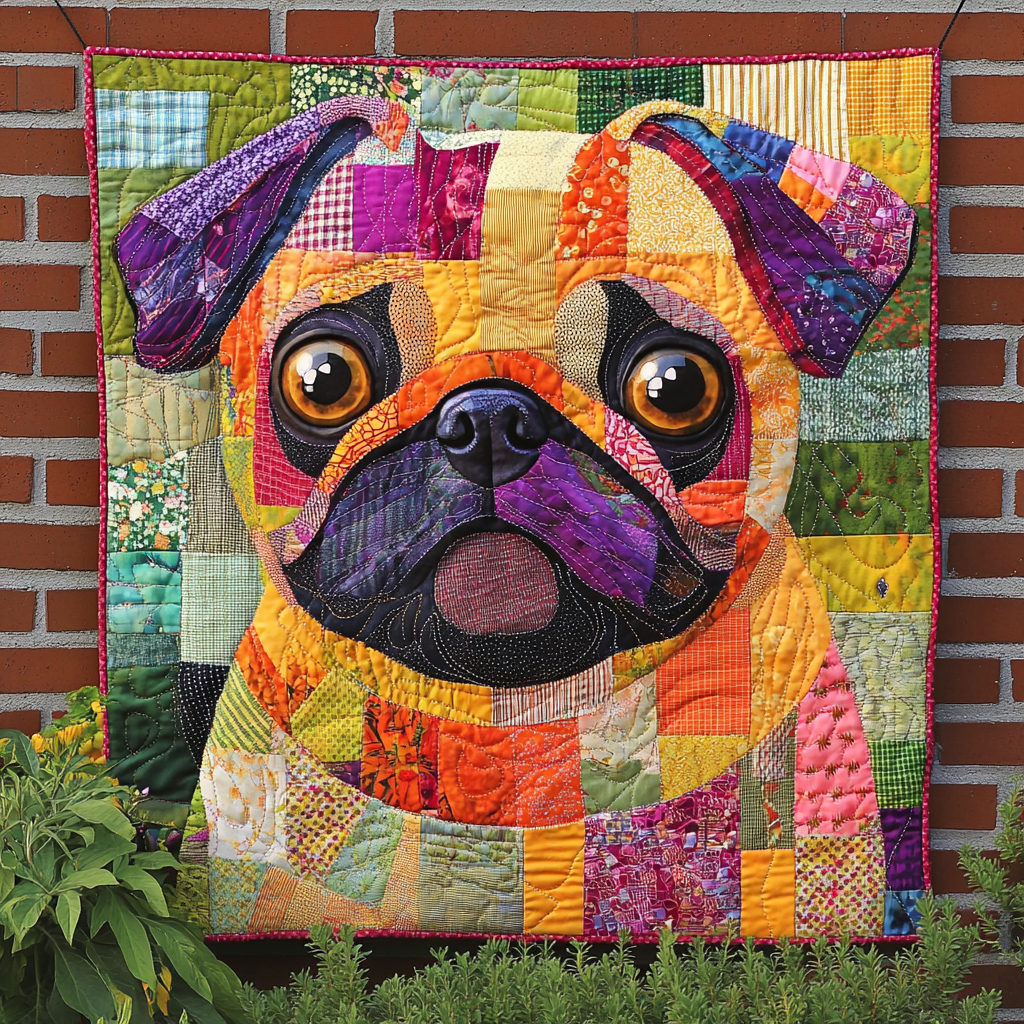 Pug Colors Delight Quilted Blanket NCU0TL1805