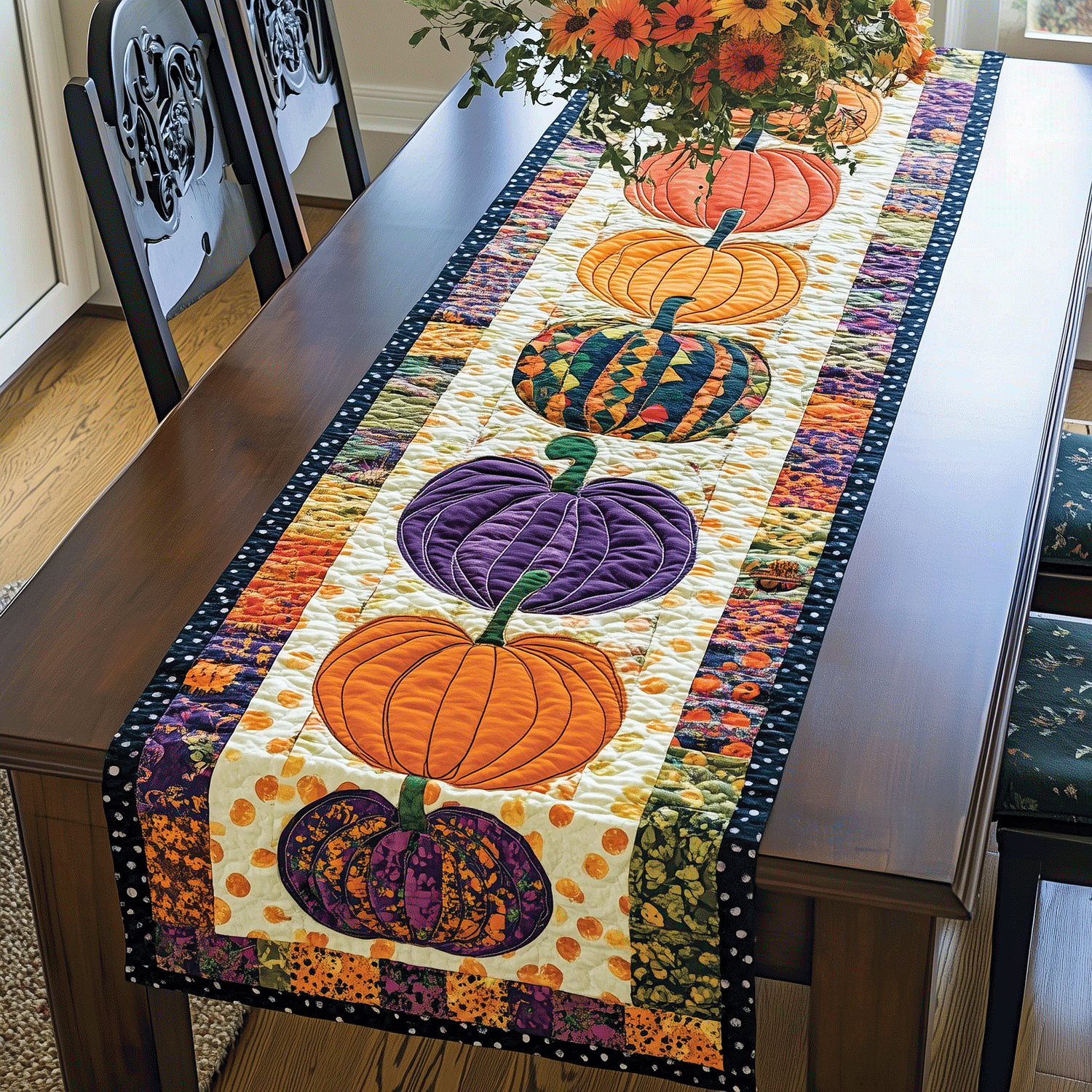 Pumkin Fest Quilted Table Runner NCU0TH1781