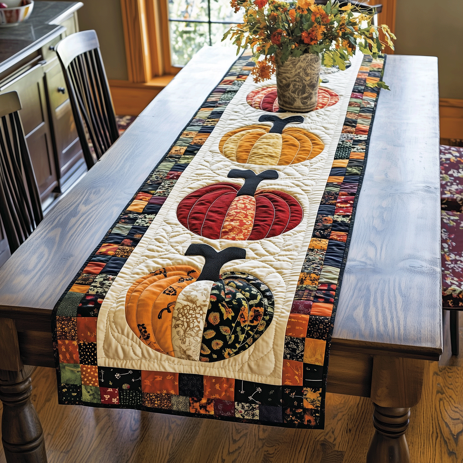 Pumpkin Magic Quilted Table Runner NCU0TH1725