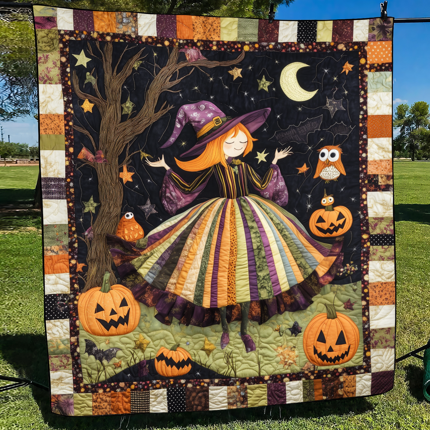 Pumpkin Patch Quilted Blanket NCU0VL653