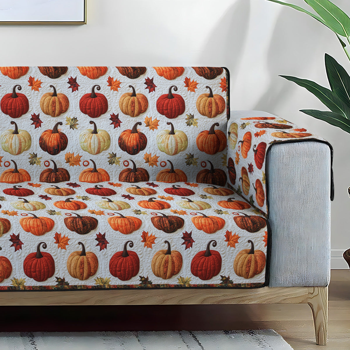 Pumpkin Patch Quilted Sofa Cover NCU0PT1166