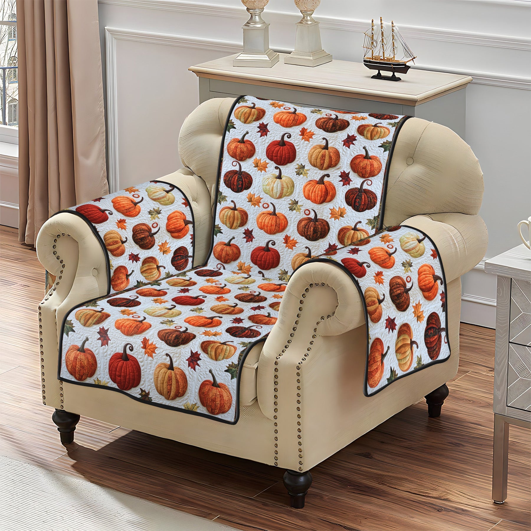 Pumpkin Patch Quilted Sofa Cover NCU0PT1166