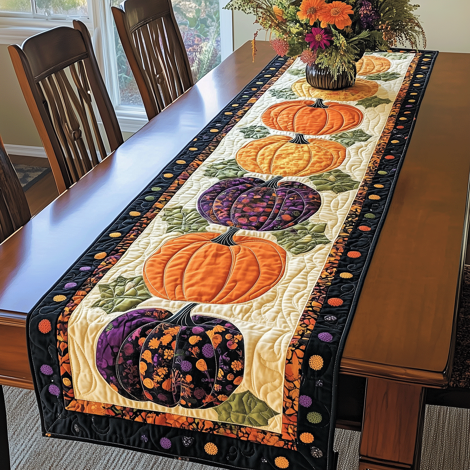 Pumpkin Spice Quilted Table Runner NCU0TH1780