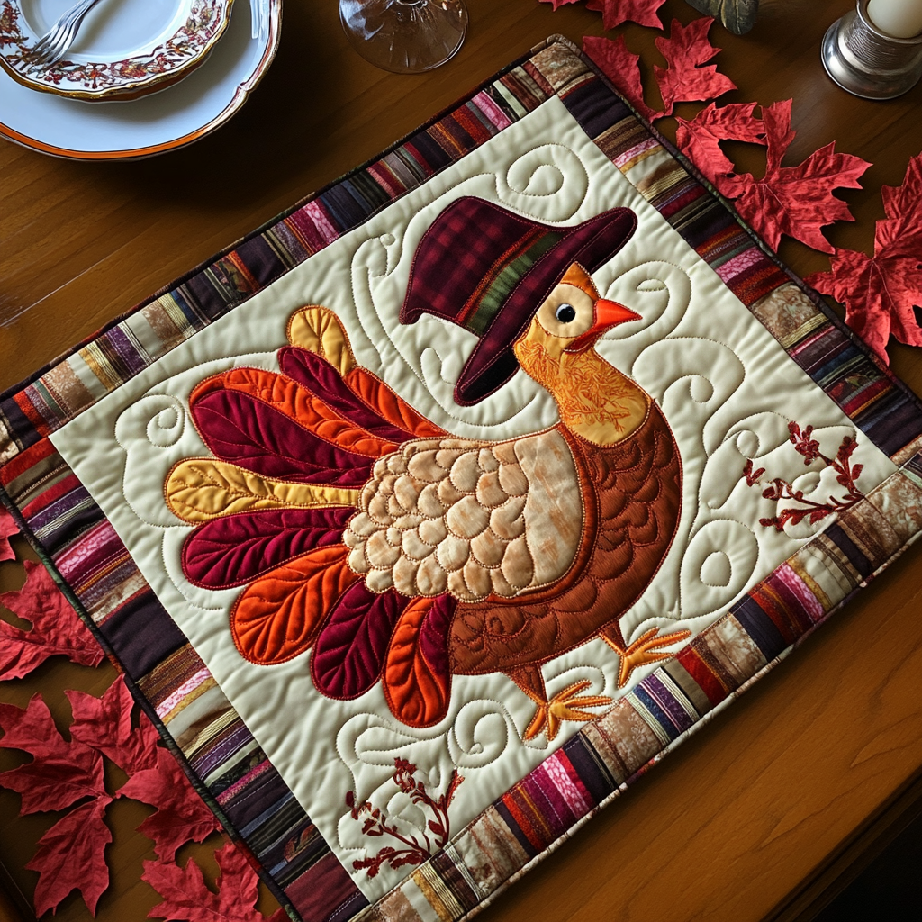 Purple Turkey Quilted Placemat NCU0DV1198