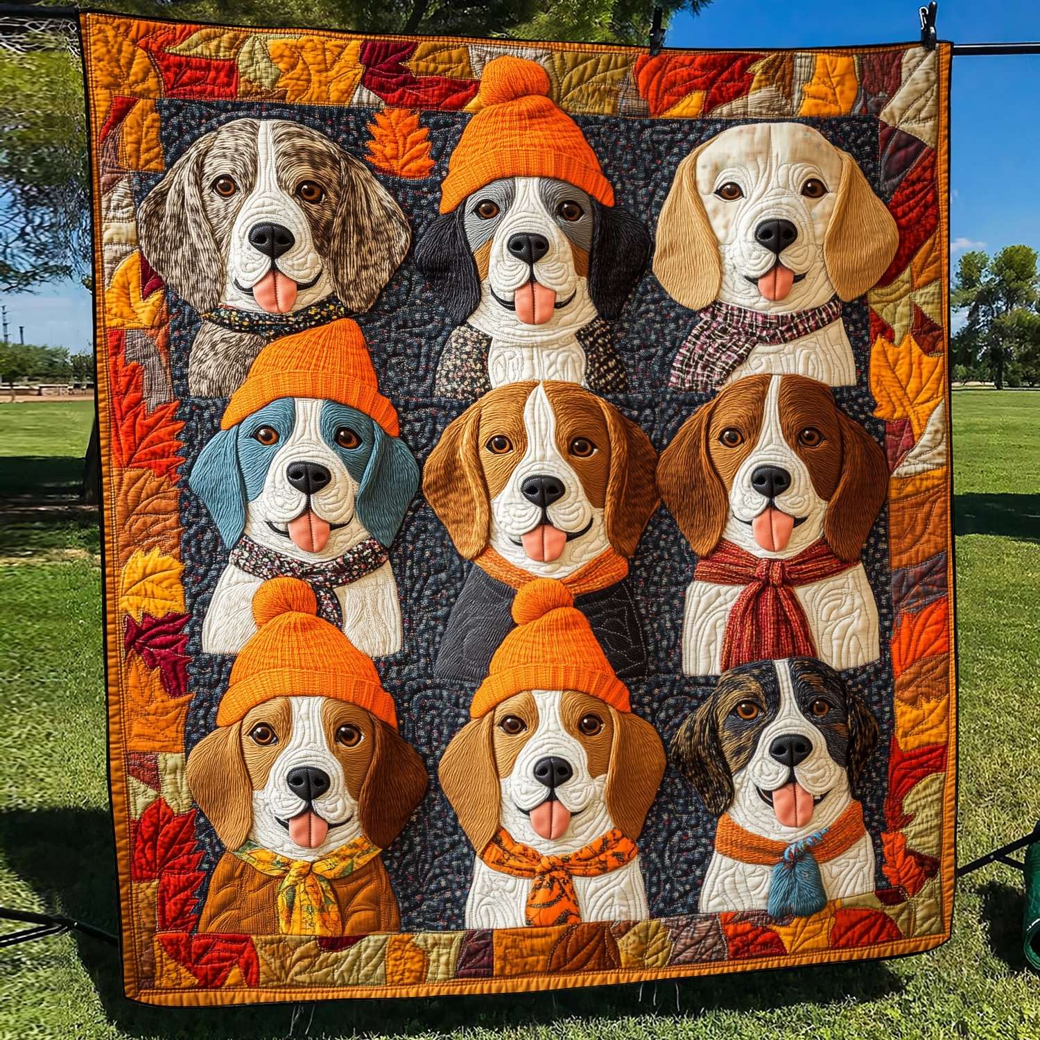 Quirky Beagle Quilted Blanket NCU0VL432