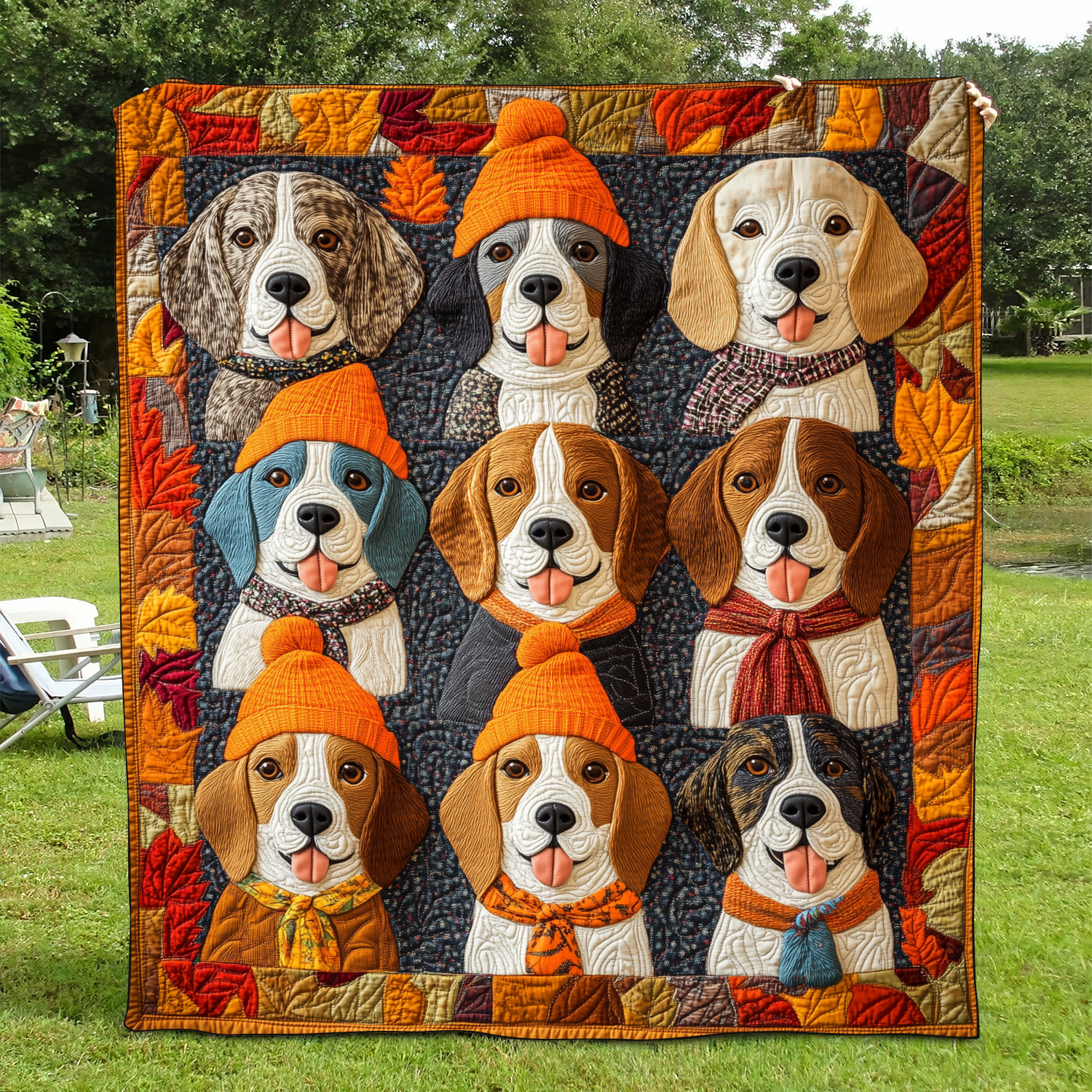 Quirky Beagle Quilted Blanket NCU0VL432