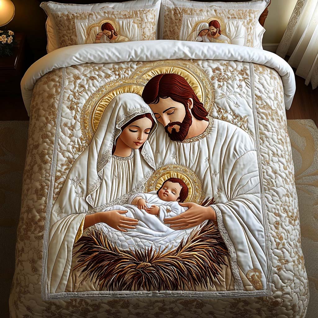 Nativity 3-Piece Quilted Bedding Set NCU0VT48