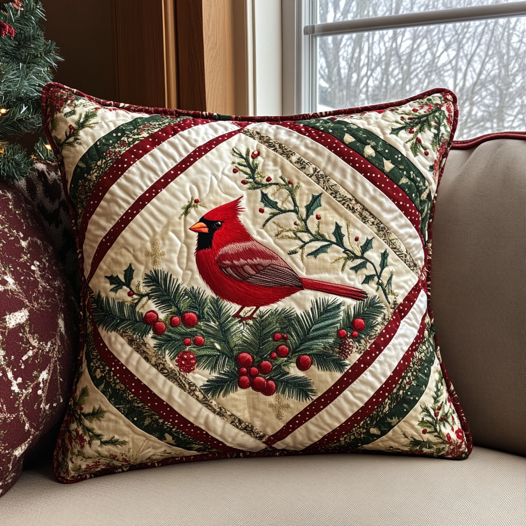 Red Feather Nest Quilted Pillow NCU0VH068