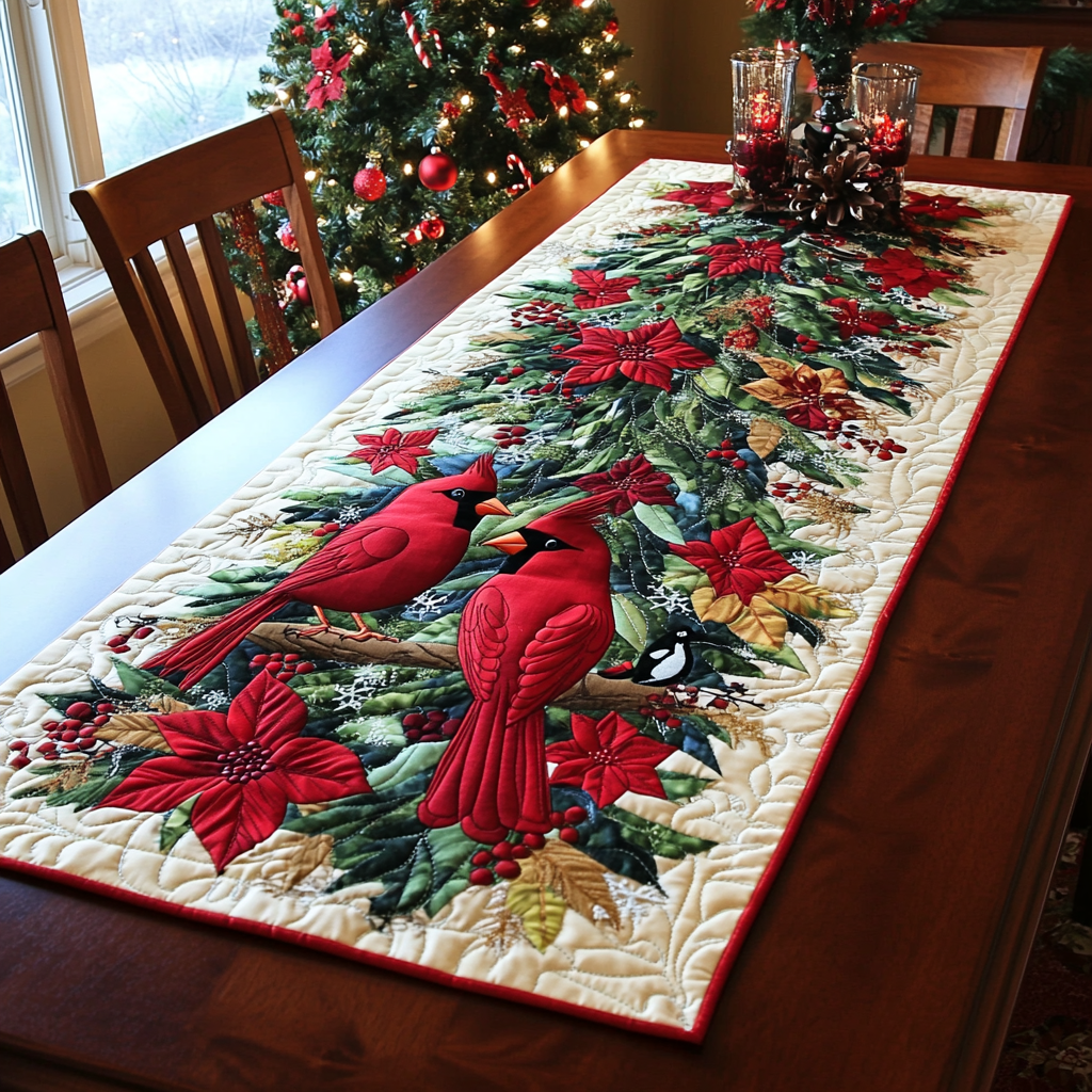 Red Feather Realm Quilted Table Runner NCU0DK1278