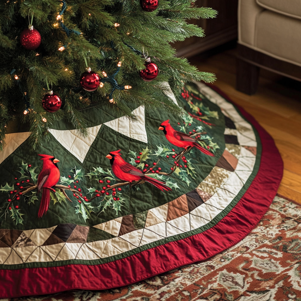 Redbird Bliss Quilted Tree Skirt NCU0VH018