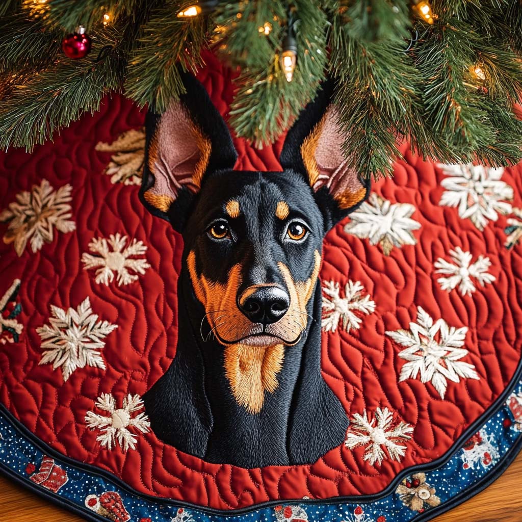 Regal Doberman Companion Christmas Quilted Tree Skirt NCU0NT1716