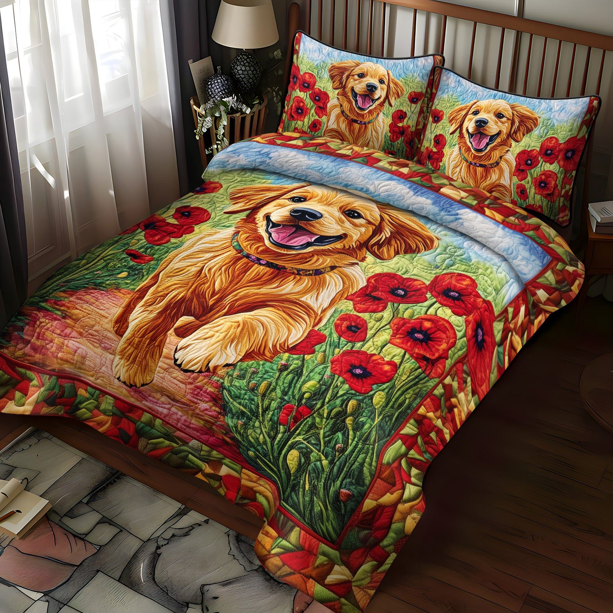 Retriever Haven 3-Piece Quilted Bedding Set NCU0PT388