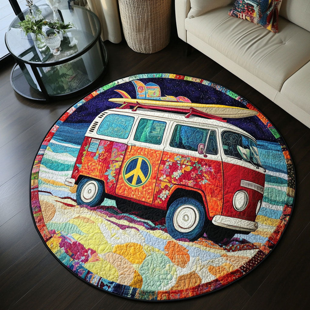 Retro Ride Quilted Round Mat NCU0PT1159