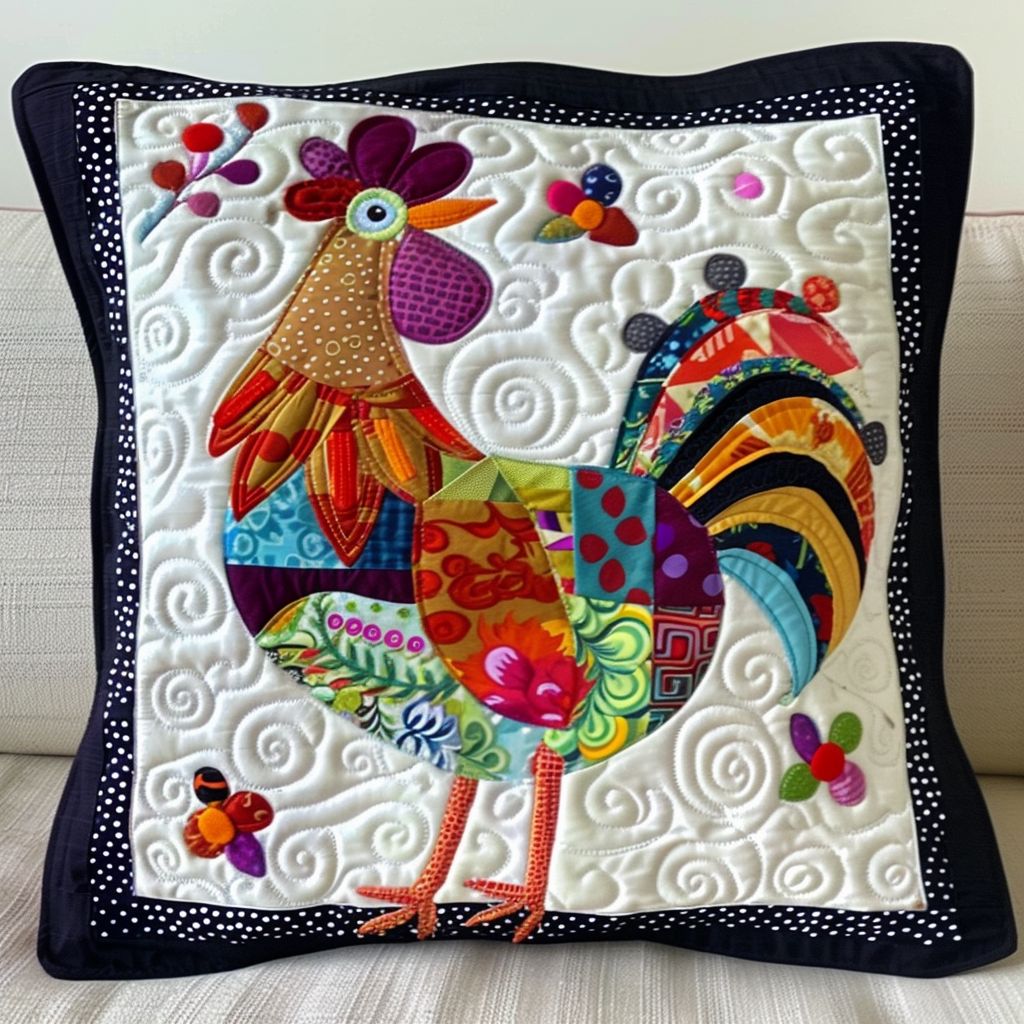 Rooster Reverie Quilted Pillow Case NCU0PT300