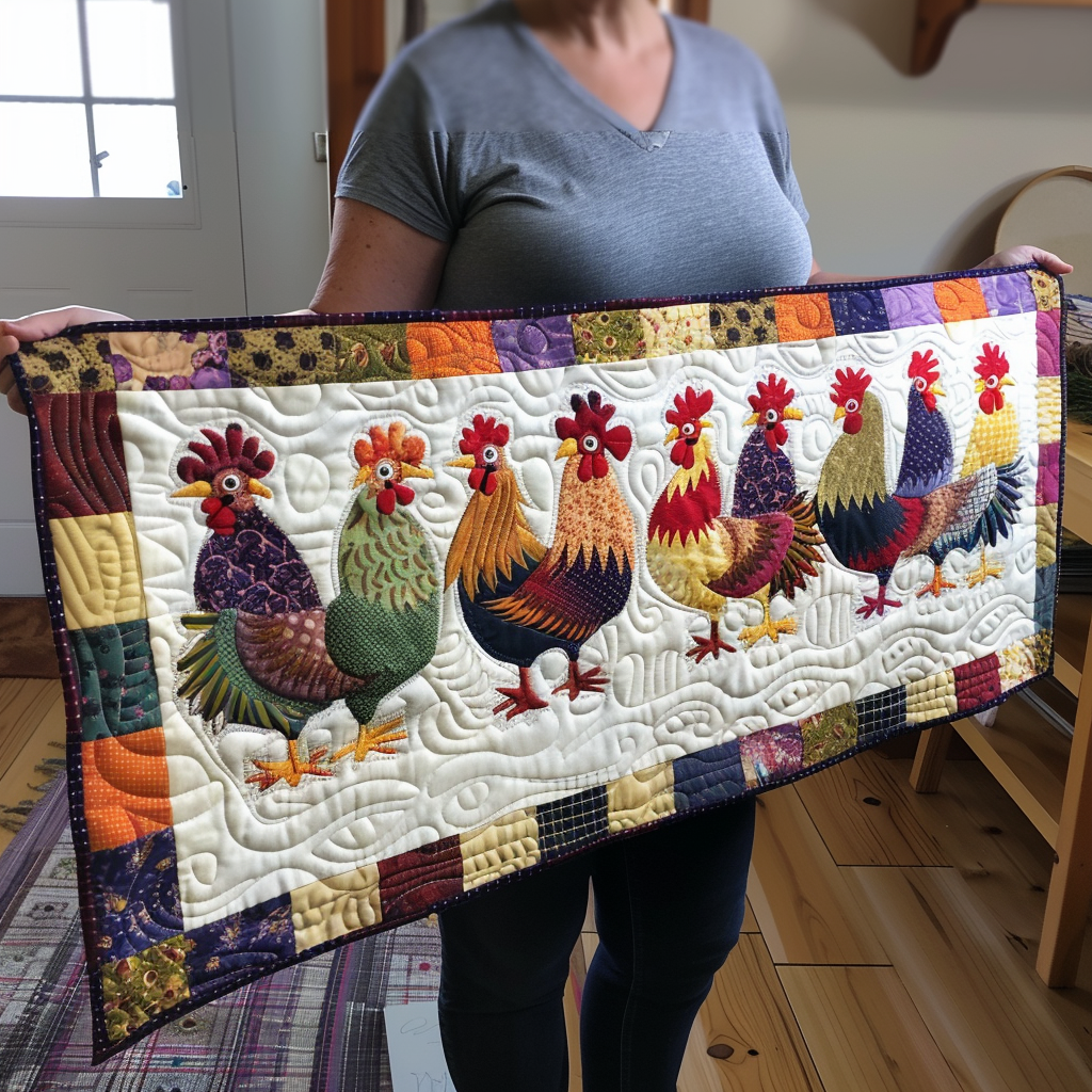 Chicken Quilted Table Runner NCU0VT01