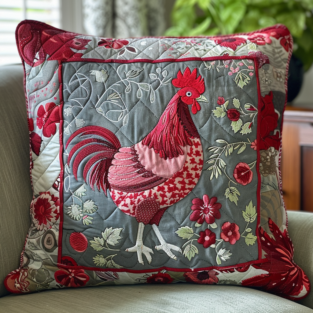 Roosters Rest Quilted Pillow Case NCU0TL581