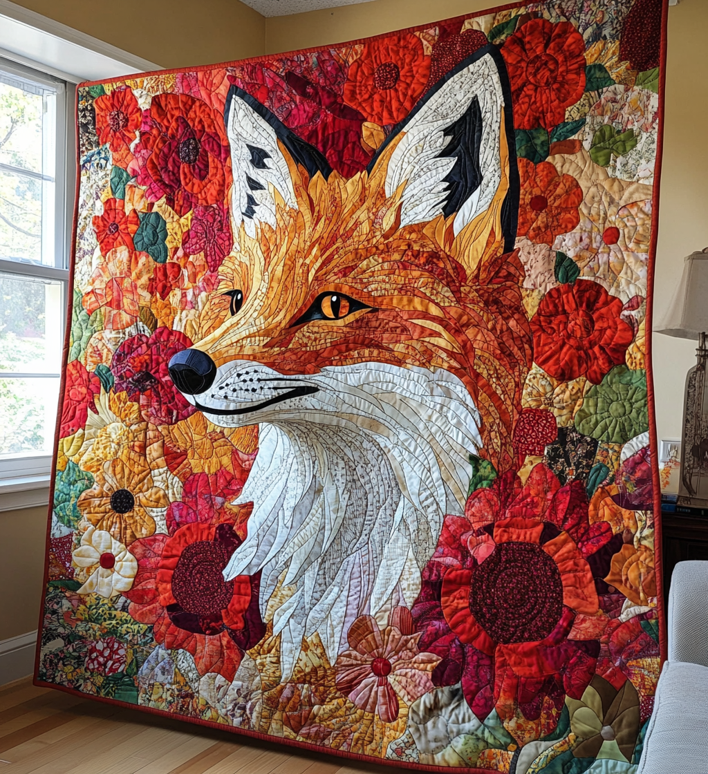 Rose Fox Quilted Blanket NCU0DV568