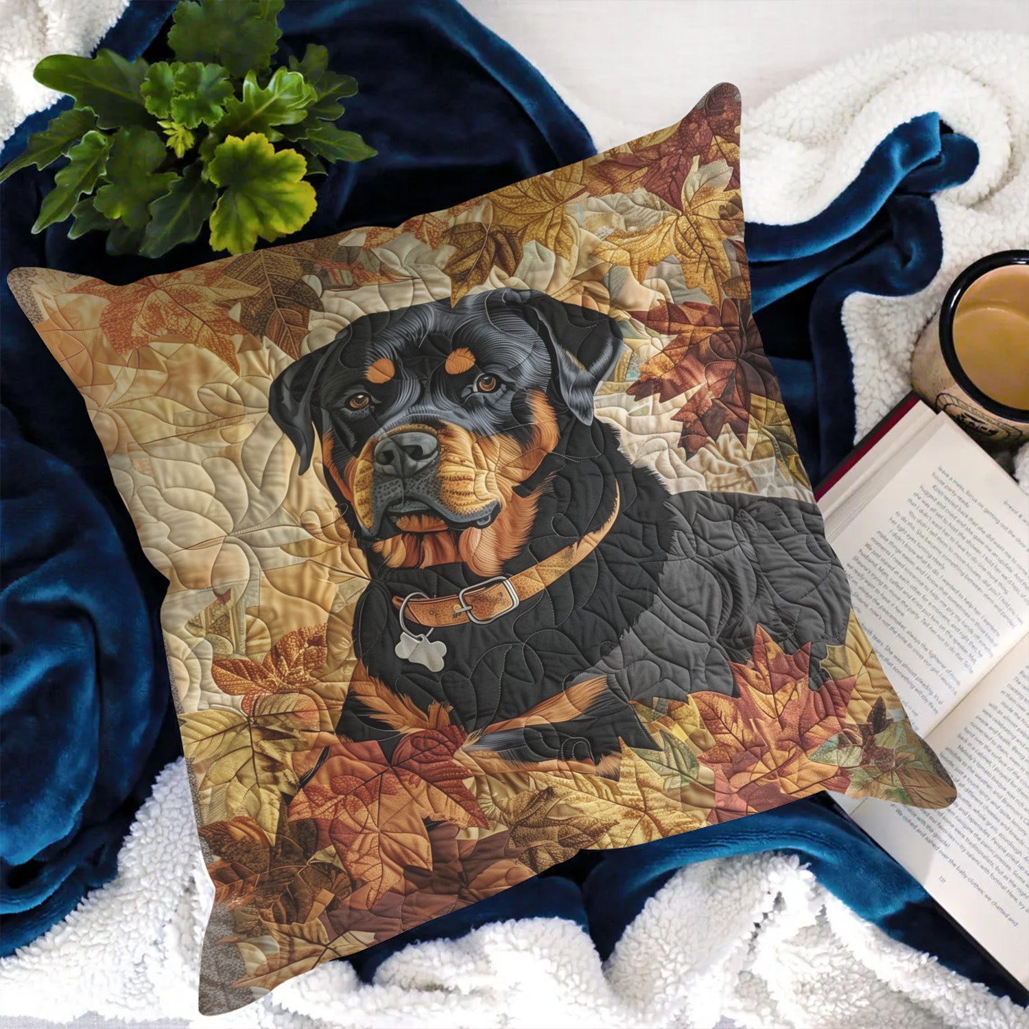 Rottweiler  Autumn Breeze Quilted Pillow Case NCU0PT421