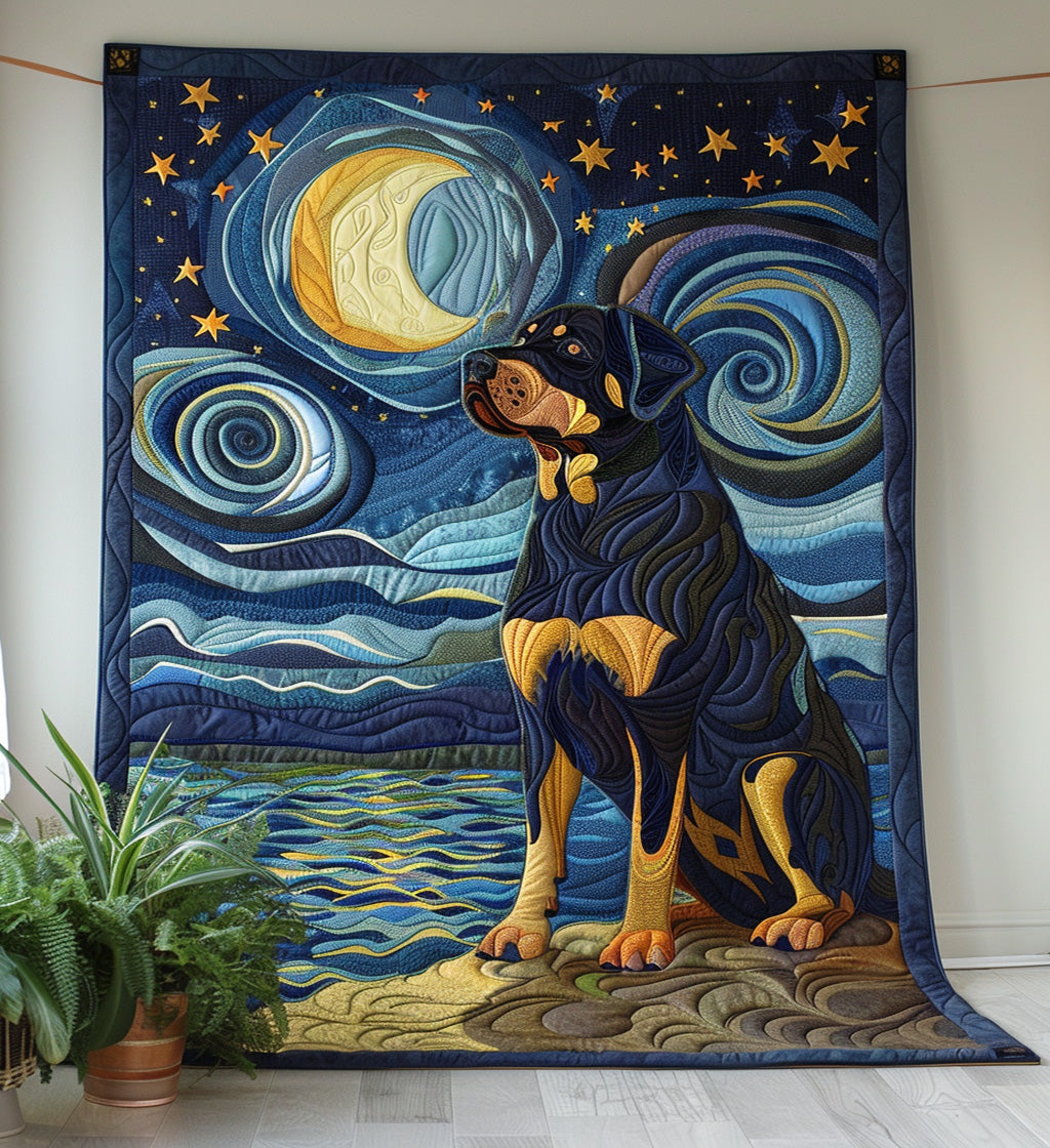 Rottweiler's Night Dream Quilted Blanket NCU0PT347