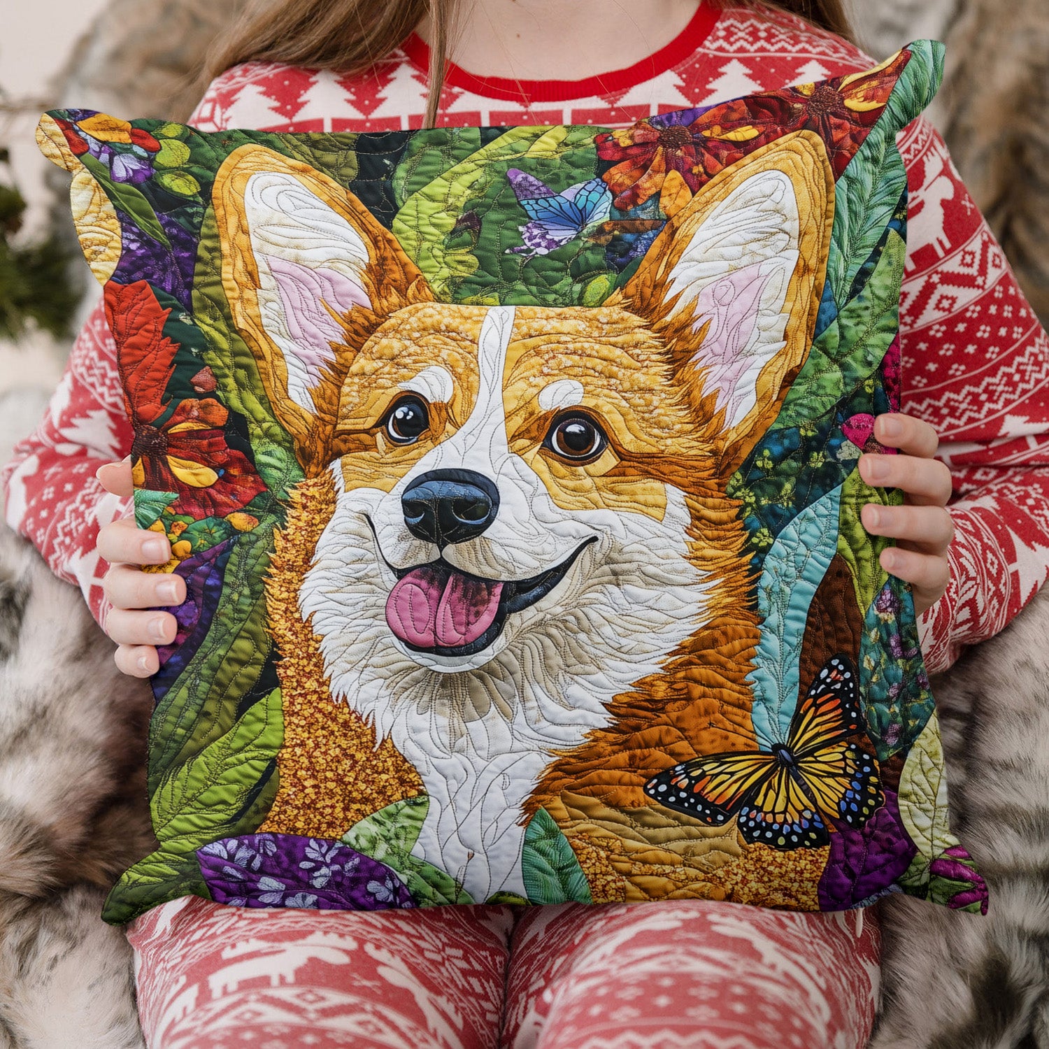 Royal Corgi Charm Quilted Pillow Case NCU0PT812