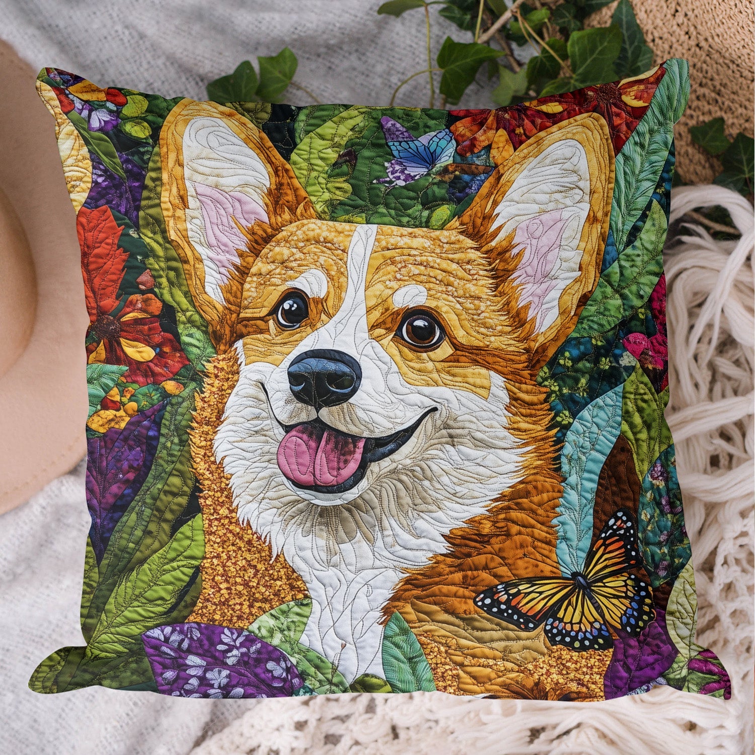 Royal Corgi Charm Quilted Pillow Case NCU0PT812