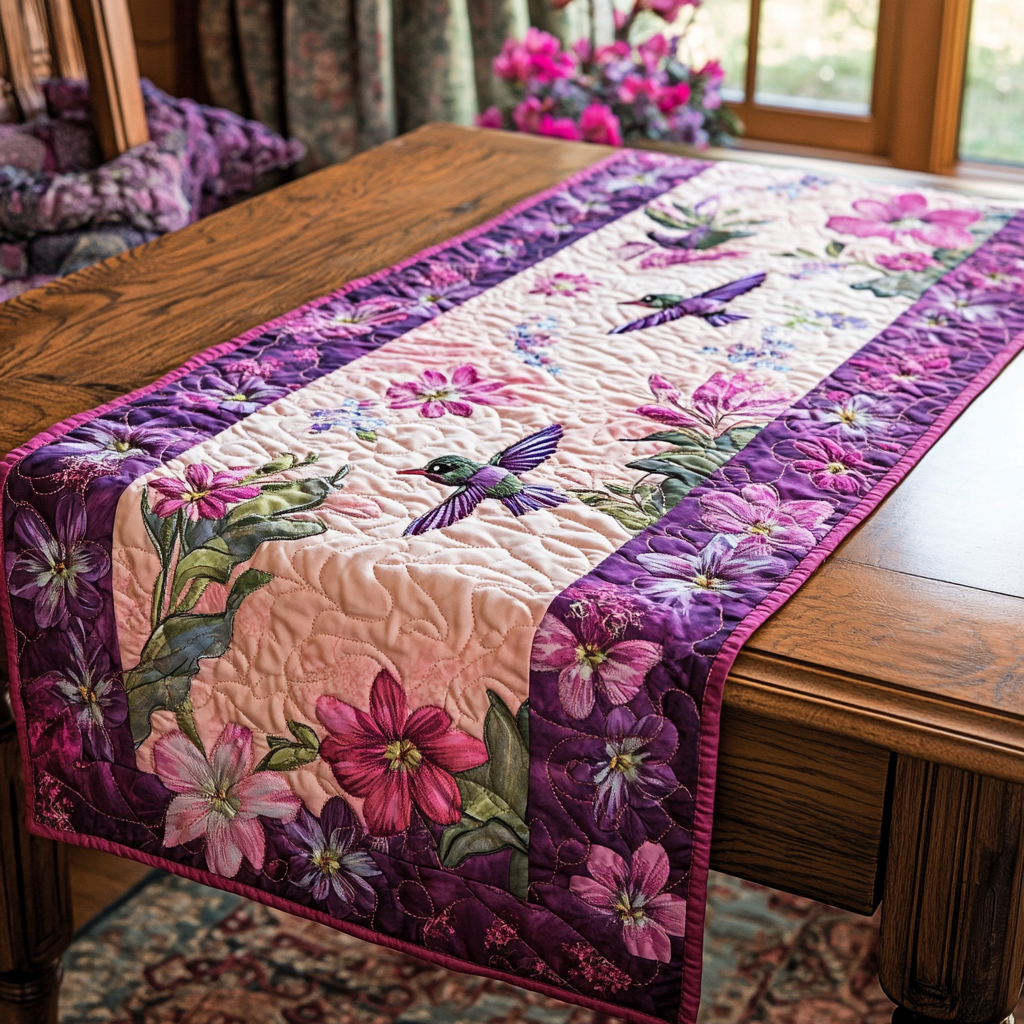 Ruby Hummingbird Radiance Quilted Table Runner NCU0DV1118