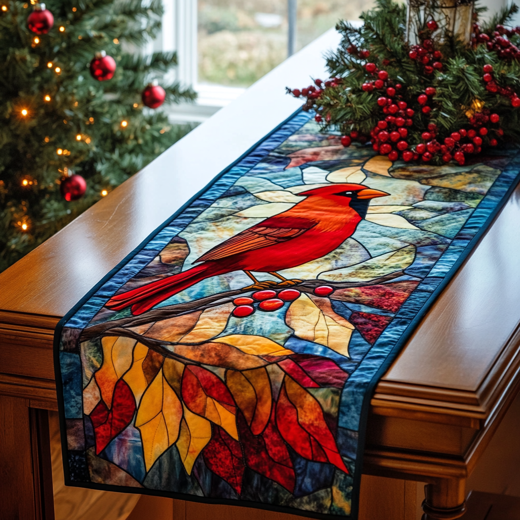 Ruby Wing Quilted Table Runner NCU0DK1276