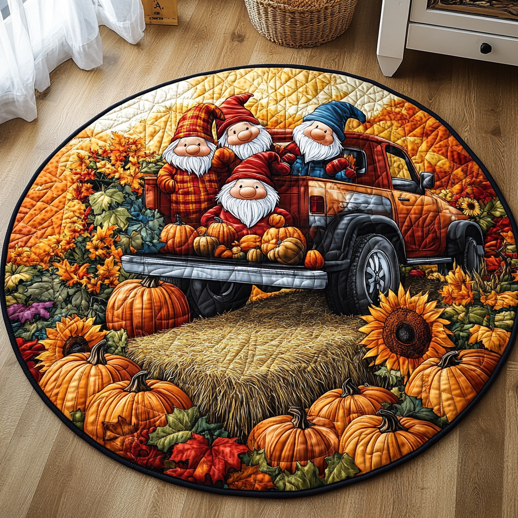 Rustic Glow Quilted Round Mat NCU0TL1398