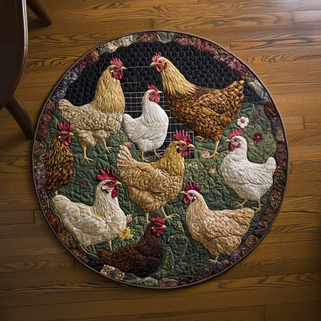 Rustic Peck Quilted Round Mat NCU0PT1087