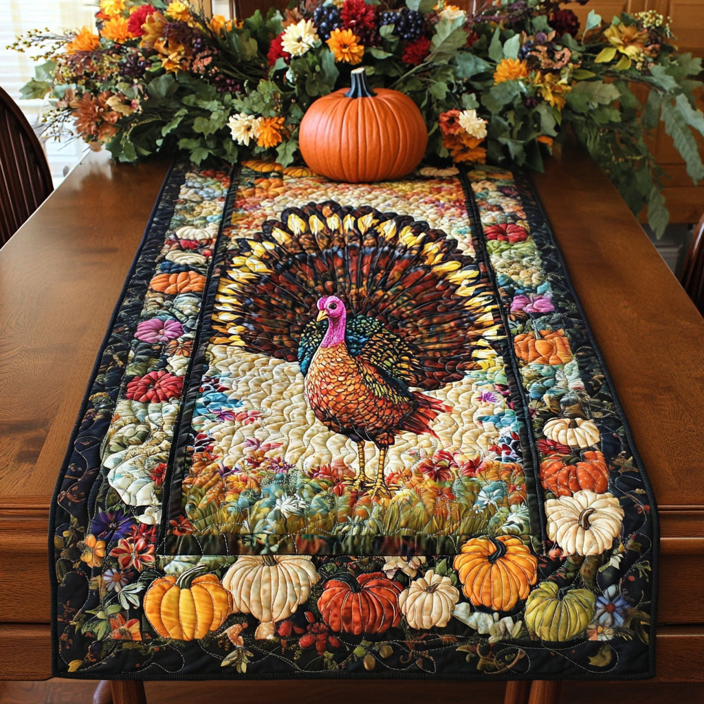 Rustic Turkey Path Quilted Table Runner NCU0PT882