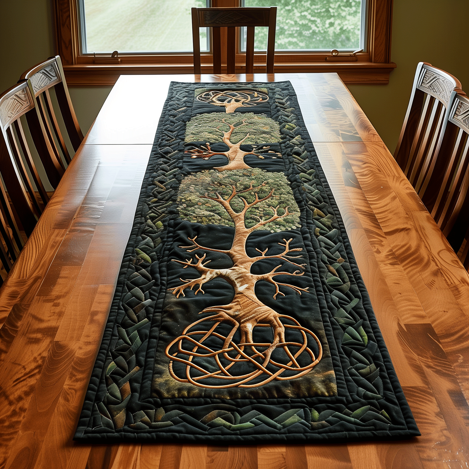 Sacred Roots Quilted Table Runner NCU0TH1733