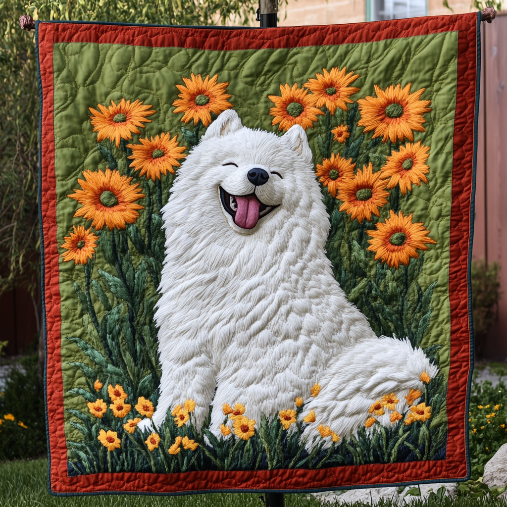 Samoyed Snowbound Quilted Blanket NCU0DK1978