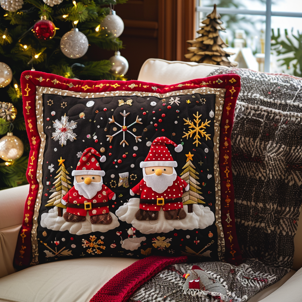 Santa In Town Quitled Pillow Case NCU0DV248