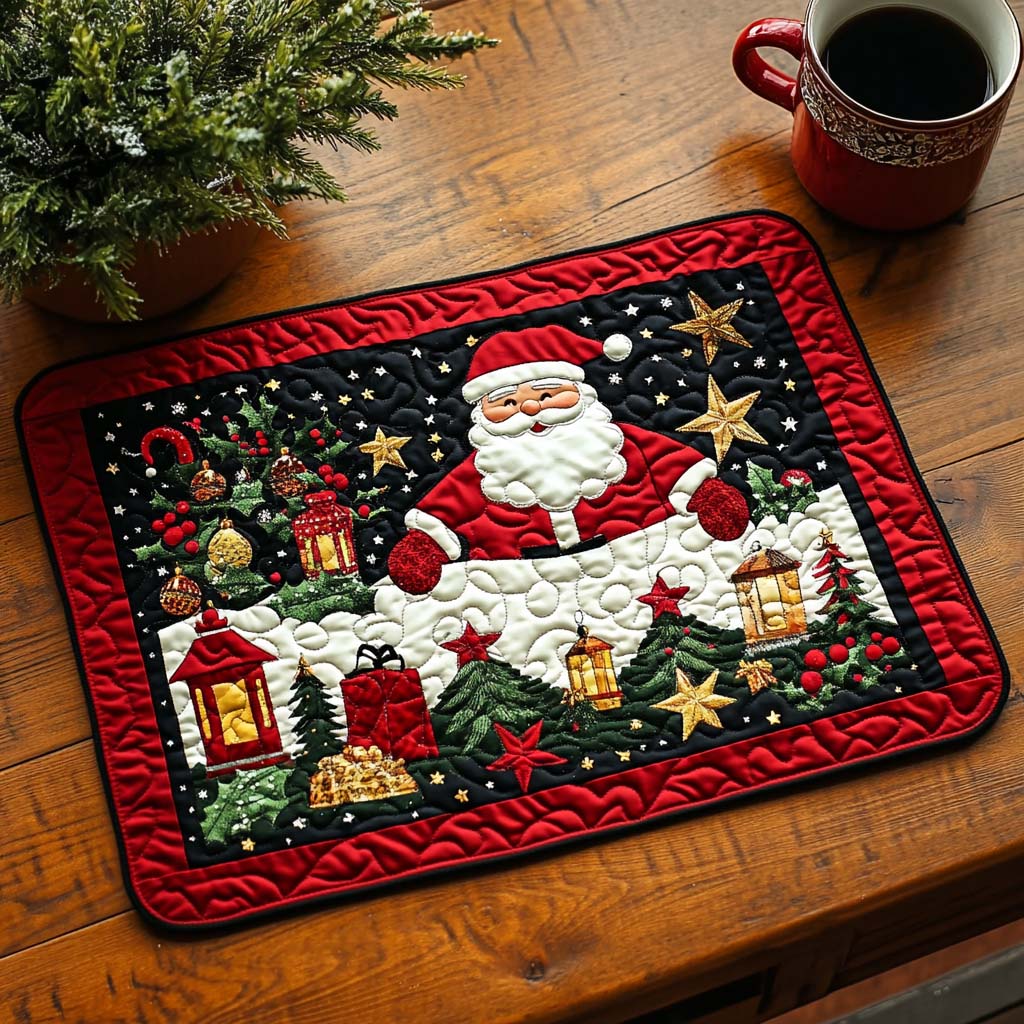 Santa Greeting Quilted Placemat NCU0NT820