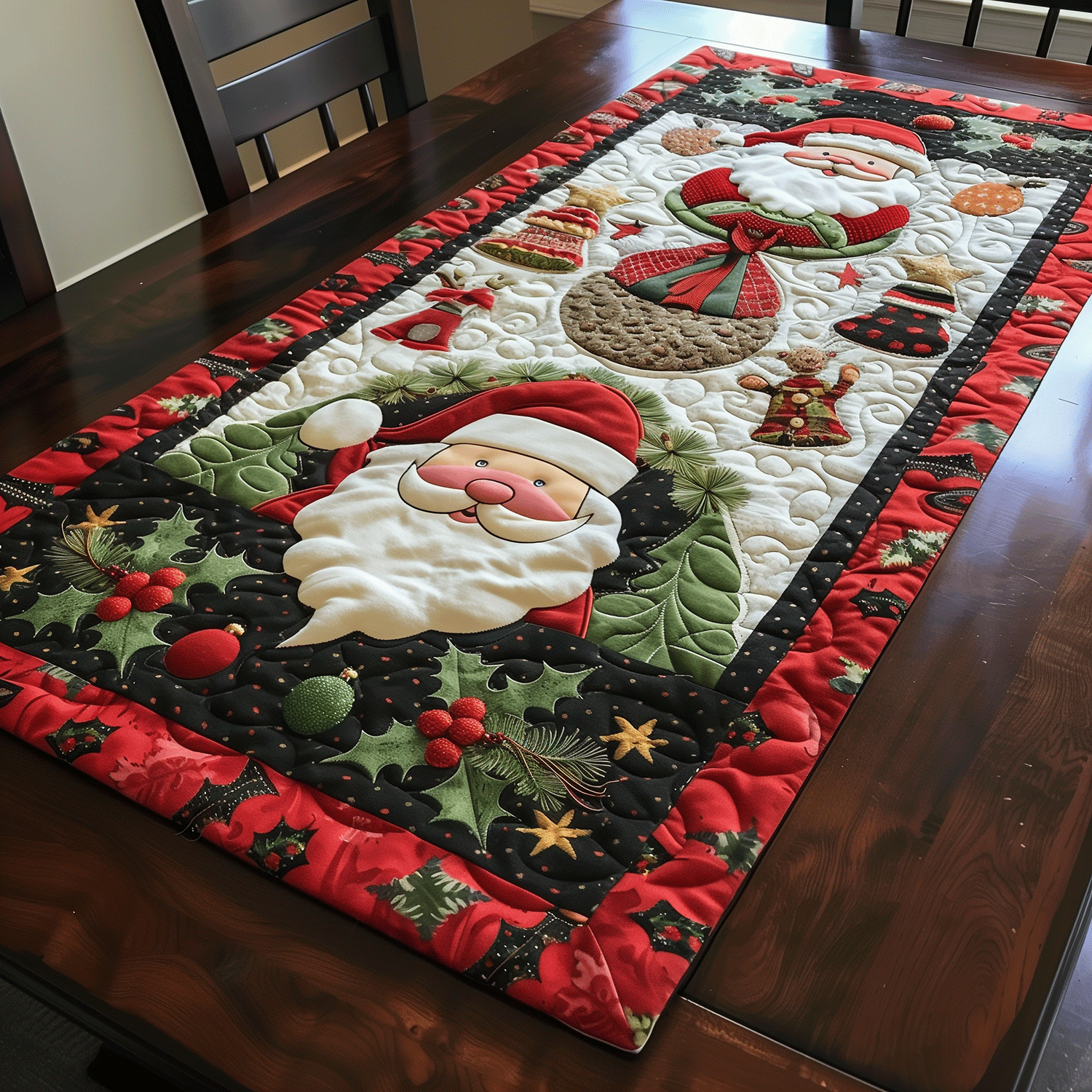 Santa Holiday Magic Quilted Table Runner NCU0TH1154