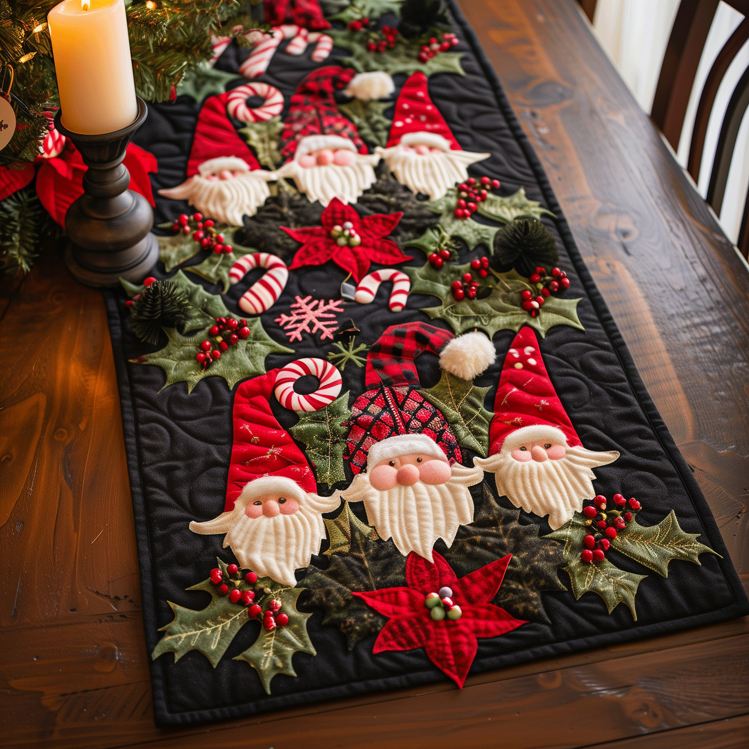 Santa Merry Journey Quilted Table Runner NCU0TH1160