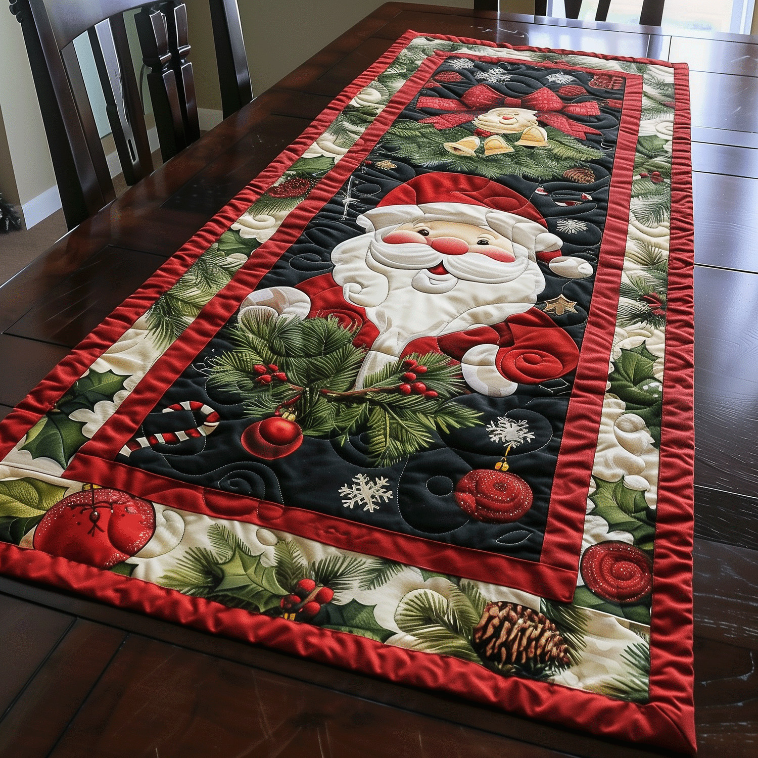 Santa Xmas Magic Quilted Table Runner NCU0TH1157