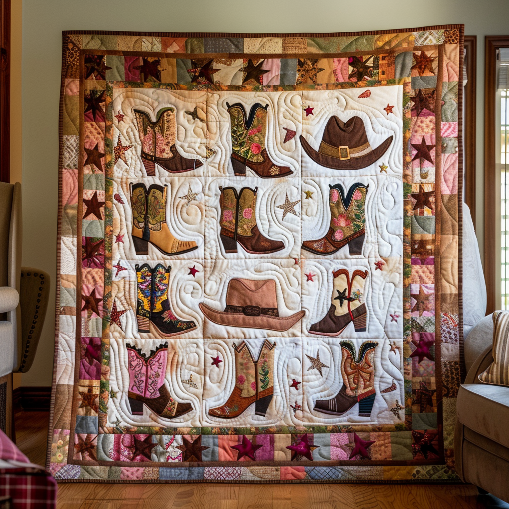 Sassy Cowgirl Delight Quilted Blanket NCU0TH683