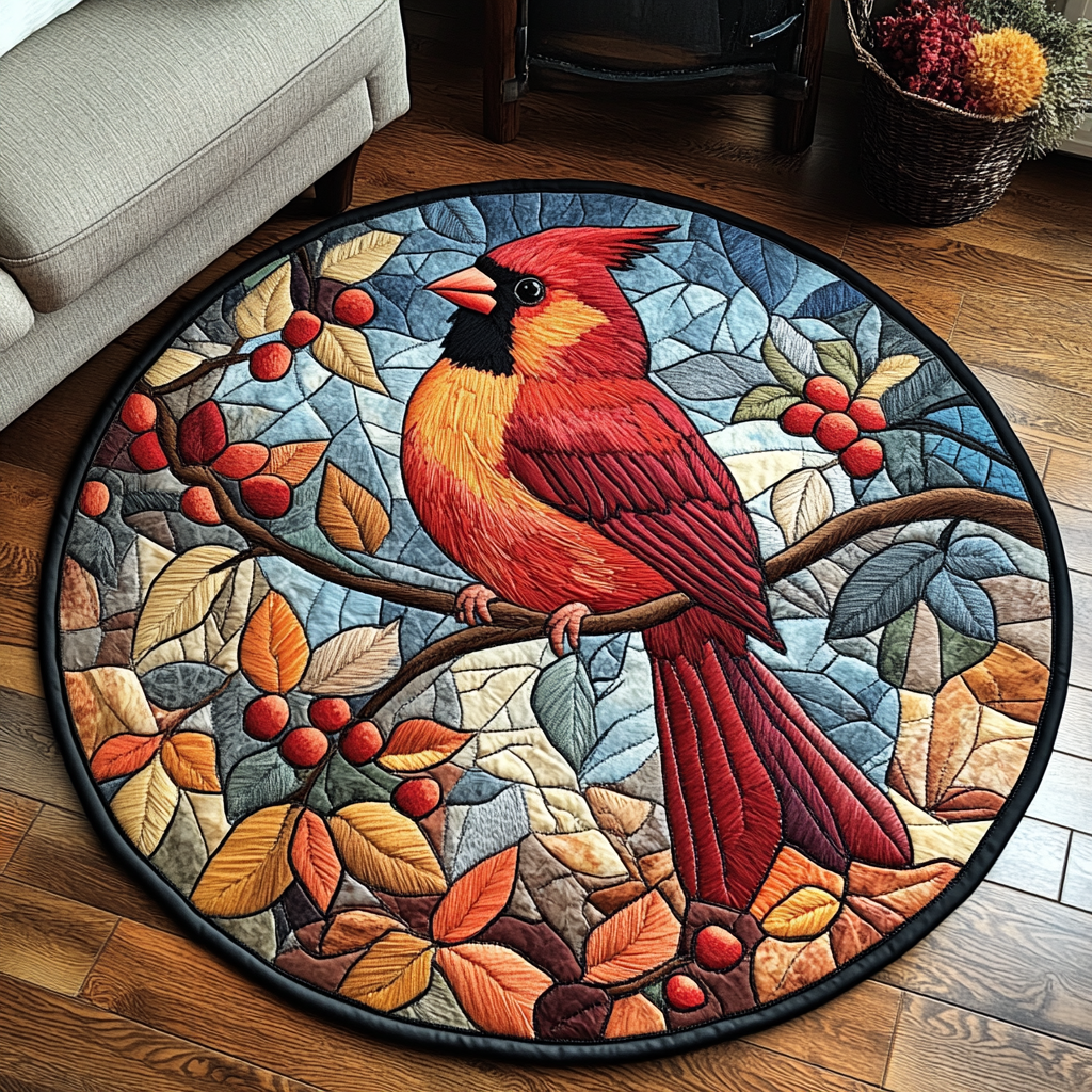 Scarlet Glory Quilted Round Mat NCU0DK1080