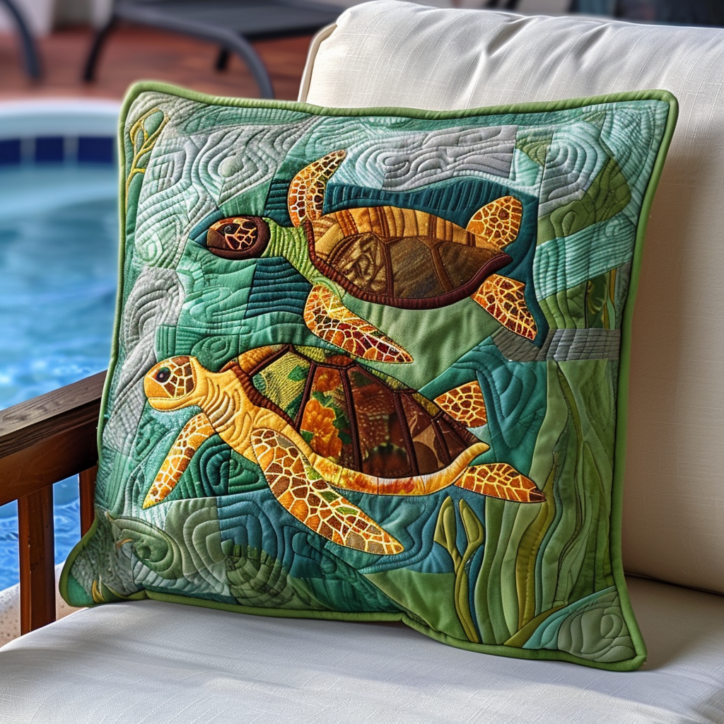 Sea Turtle Duo Quilted Pillow Case NCU0NT120