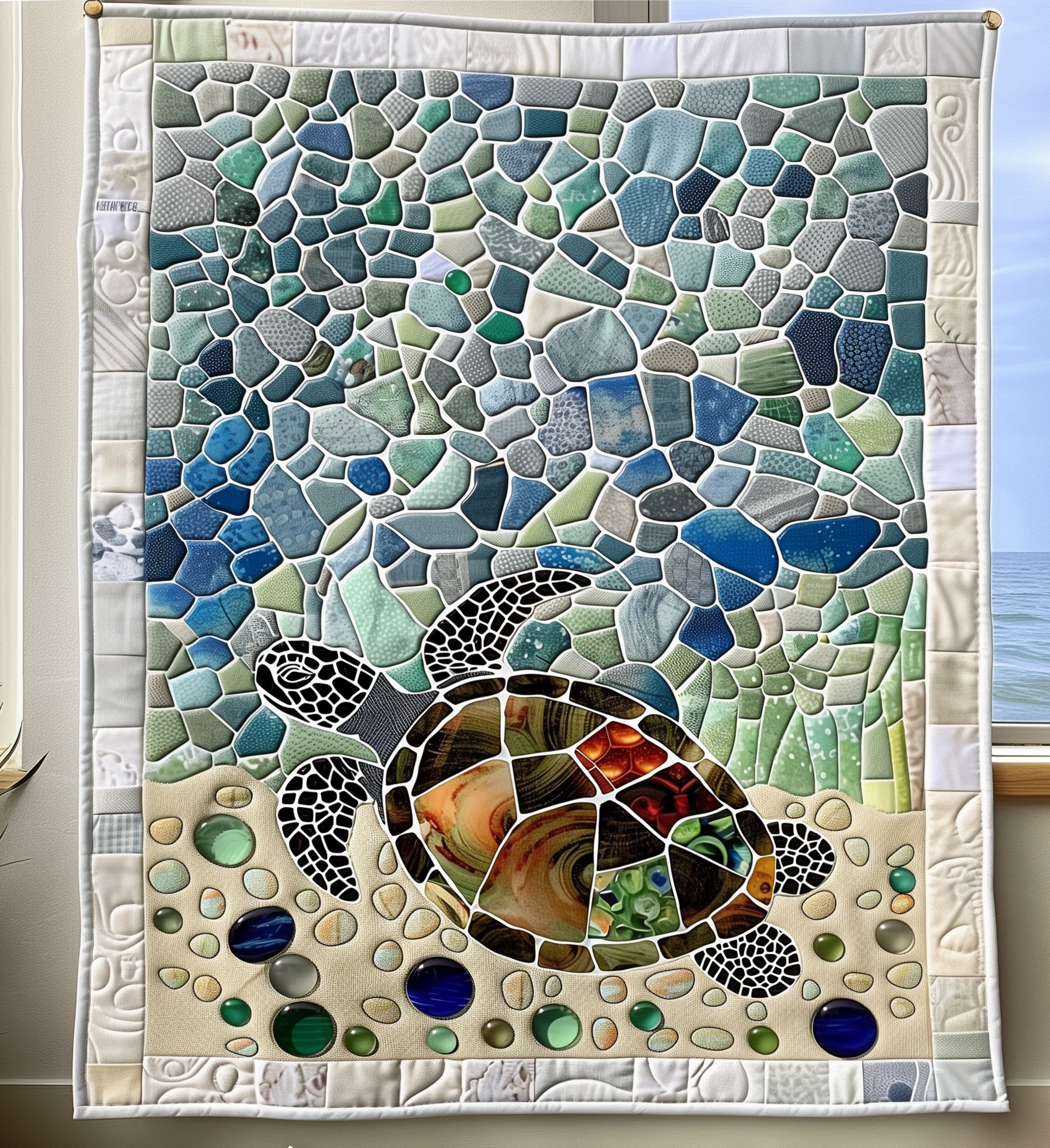 Sea Turtle Journey Quilted Blanket NCU0PT326