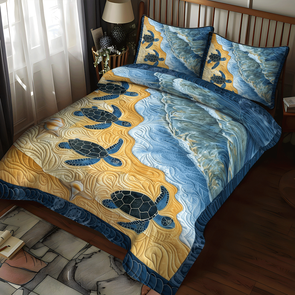 Sea Turtle Bay 3-Piece Quilted Bedding Set NCU0TH1338