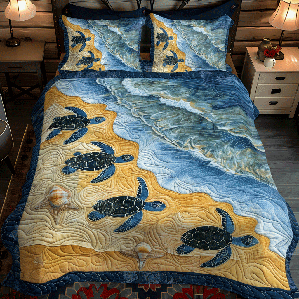 Sea Turtle Bay 3-Piece Quilted Bedding Set NCU0TH1338