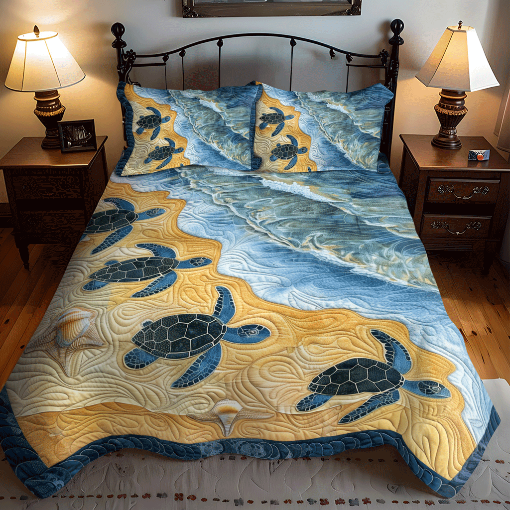 Sea Turtle Bay 3-Piece Quilted Bedding Set NCU0TH1338