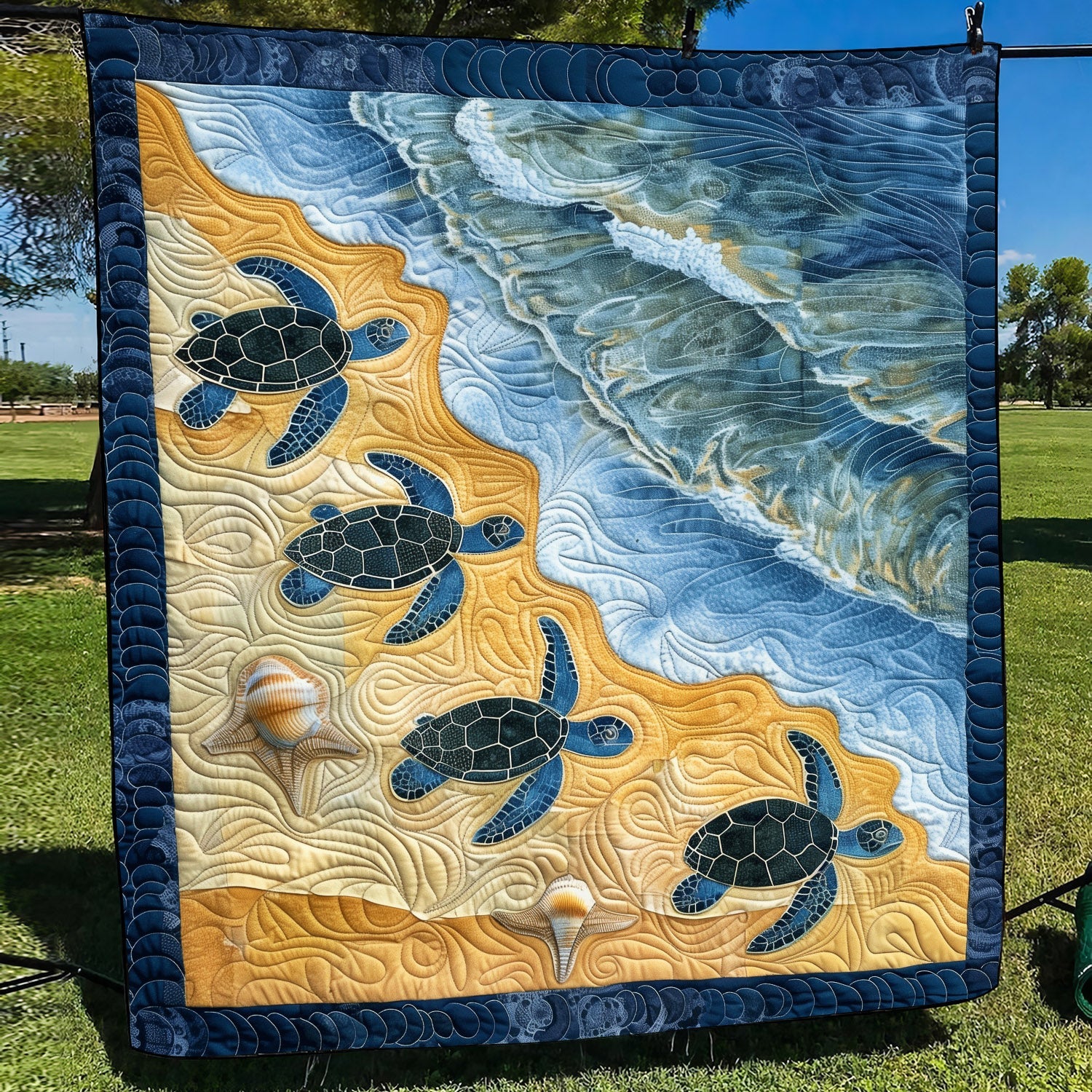 Sea Turtle Bay Quilted Blanket NCU0TH1176