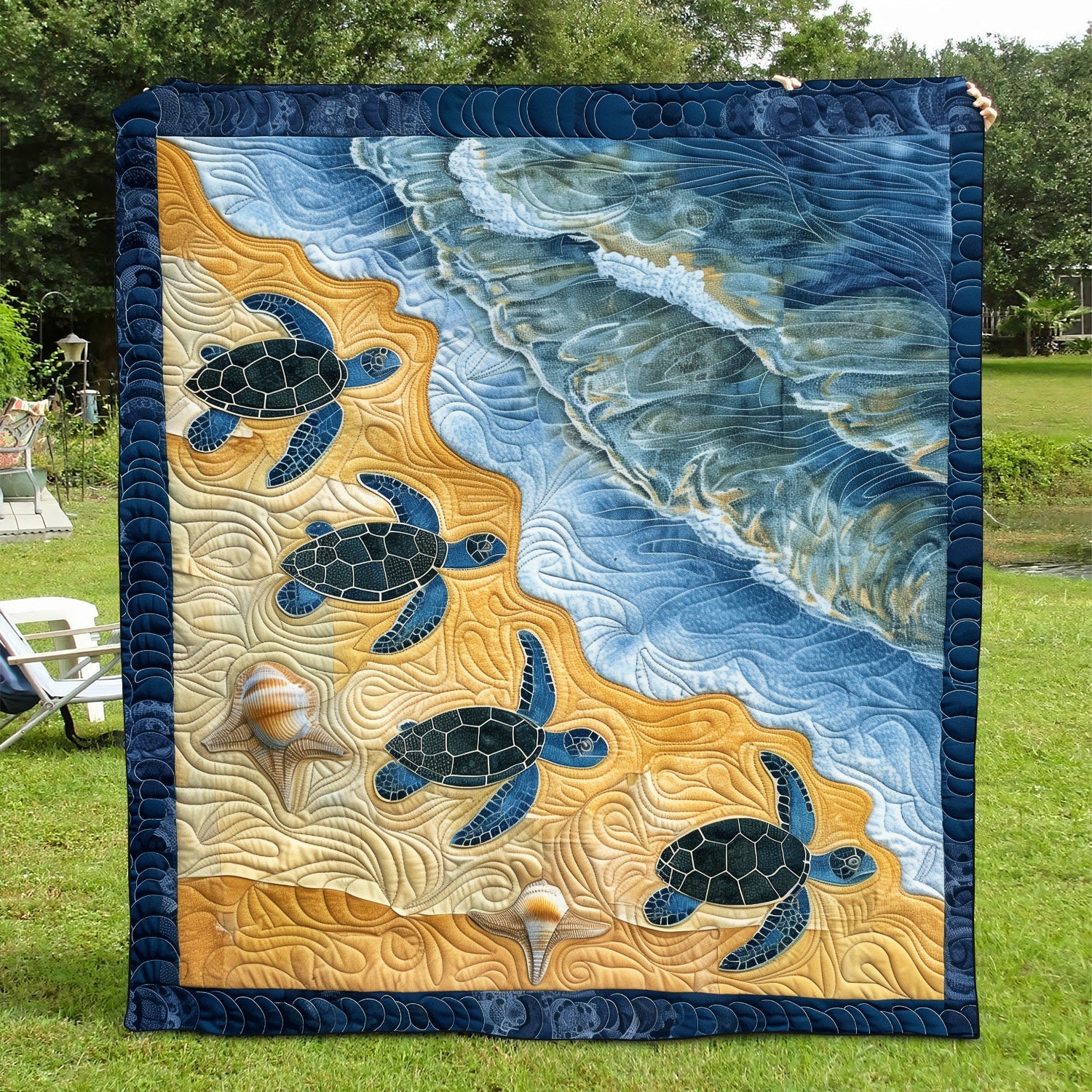 Sea Turtle Bay Quilted Blanket NCU0TH1176