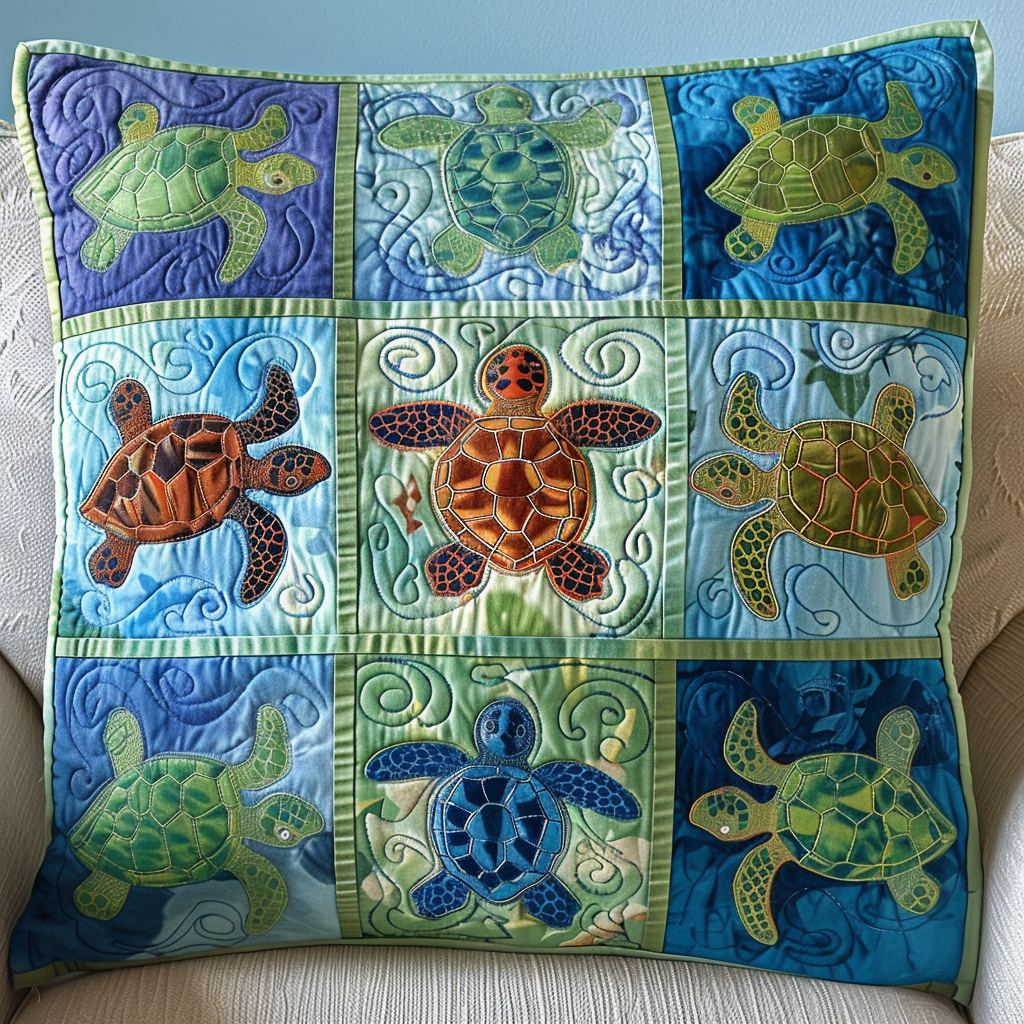 Sea Turtle Dreams Quilted Pillow Case NCU0TL506