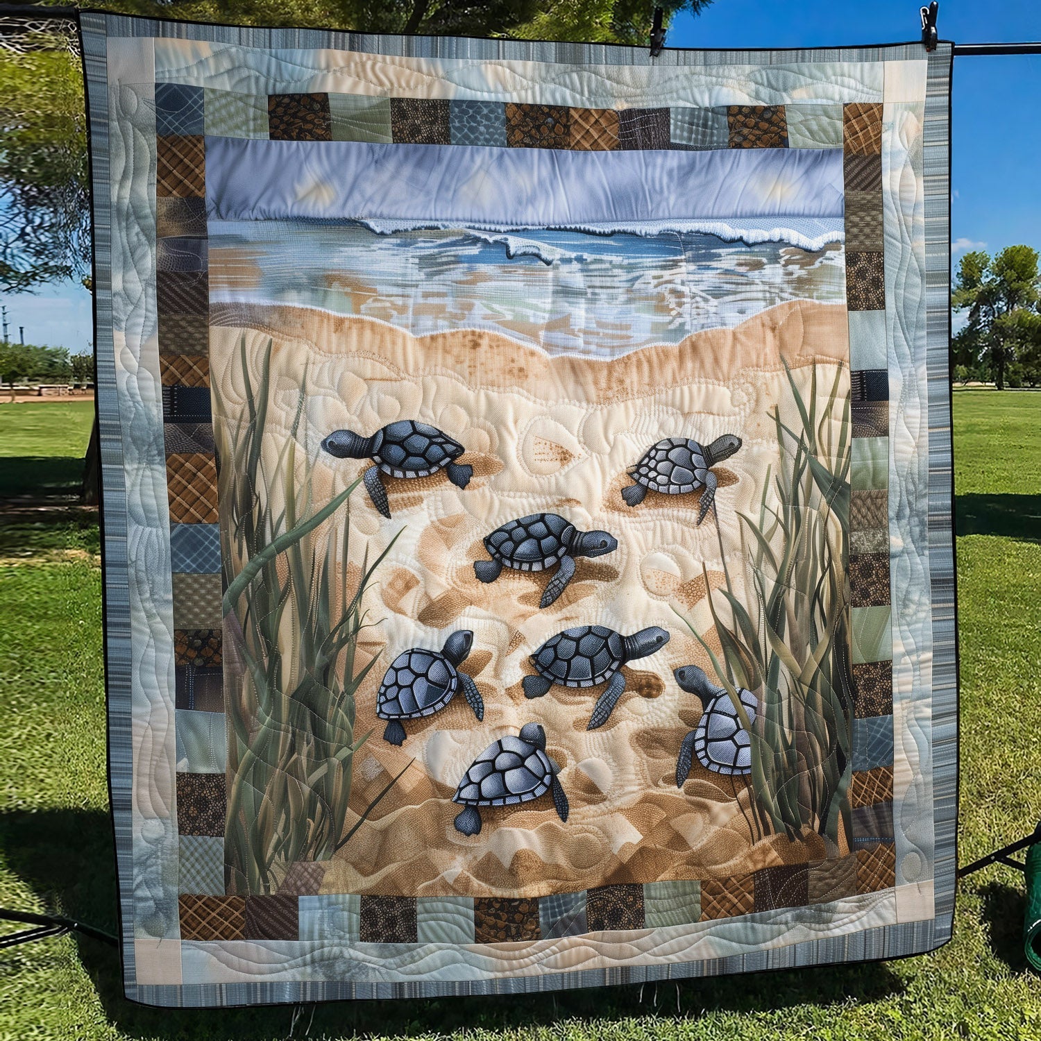 Sea Turtle Sojourn Quilted Blanket NCU0TH1165