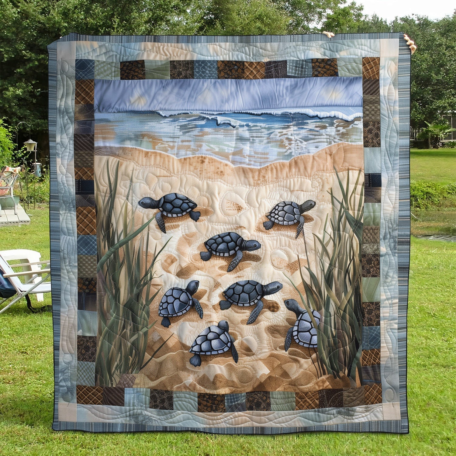 Sea Turtle Sojourn Quilted Blanket NCU0TH1165